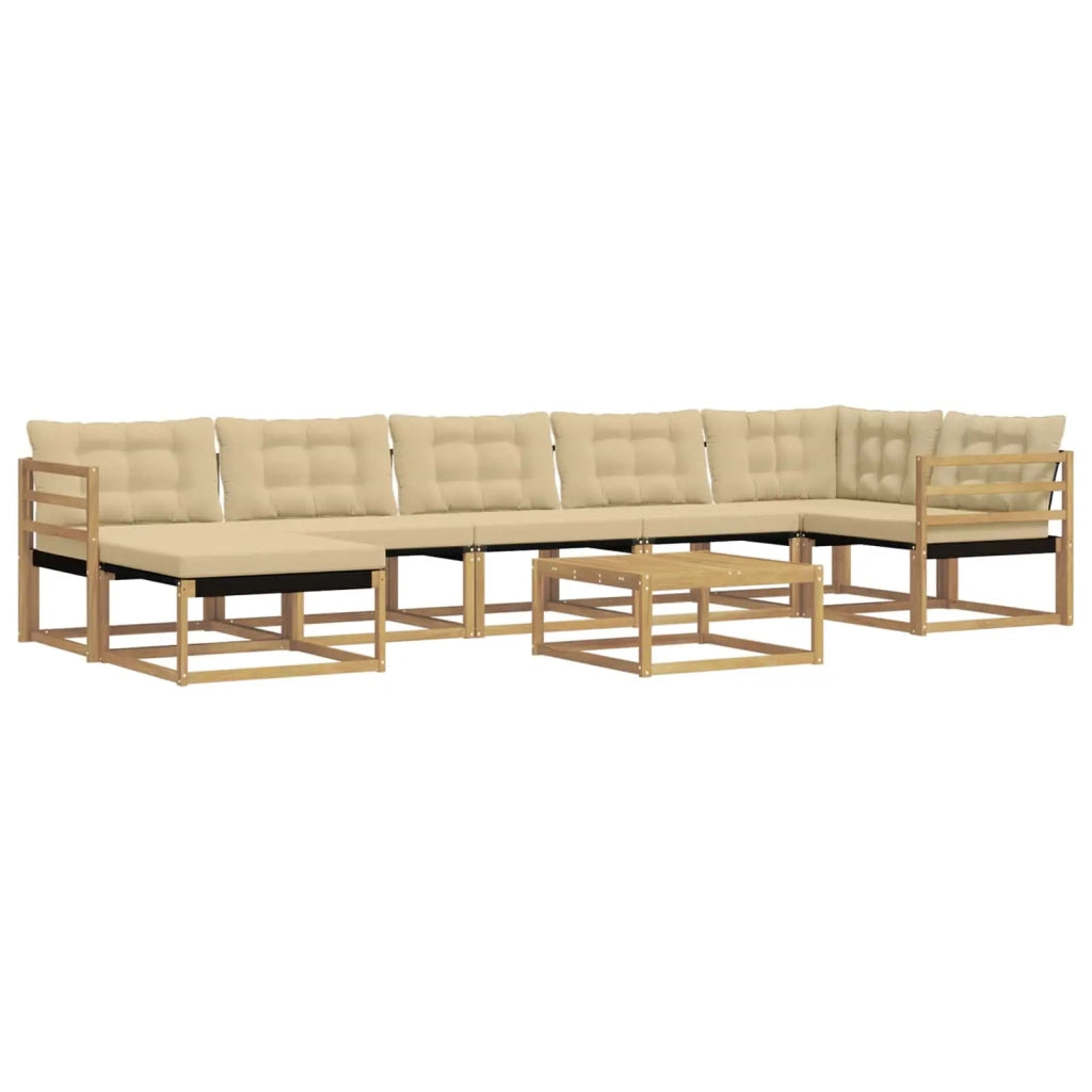 Set di divani da esterno 8 pcs Bianco e Beige 79 x 79 x 37 cm 3388915