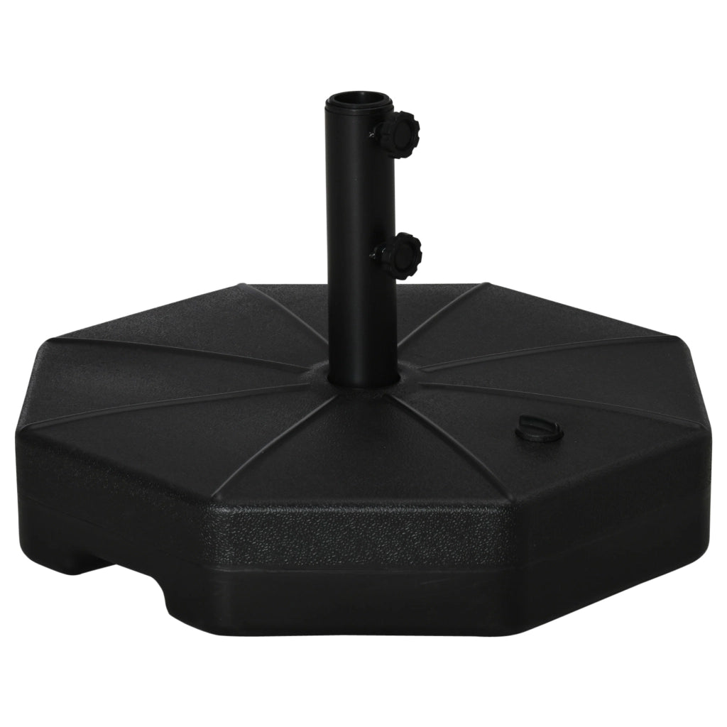 Base per Ombrellone Riempibile Acqua/Sabbia ¨C Xylo ¨C Ottagonale 38-48mm ?60x36cm Nero