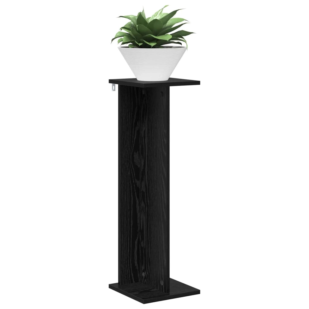 Supporto per piante | Sostegno per piante Rovere Nero 25 x 25,5 x 80,5 cm