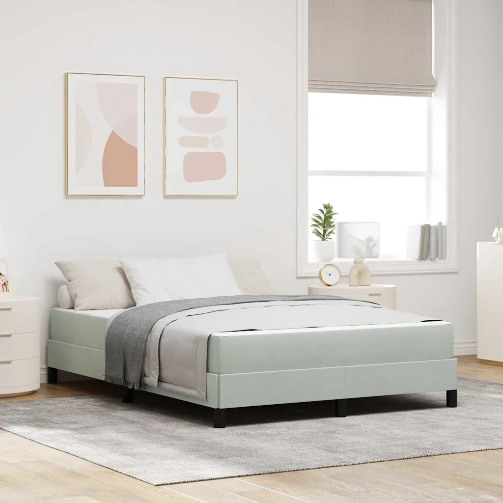 Letto a molle con materasso Grigio chiaro 140 x 190 cm Tessuto