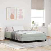Letto a molle con materasso Grigio chiaro 140 x 190 cm Tessuto