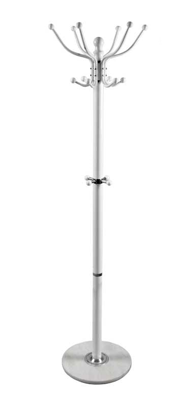 PORTA ABITI BIANCO IN ACCIAIO E BASE IN MARMO H 176 CM
