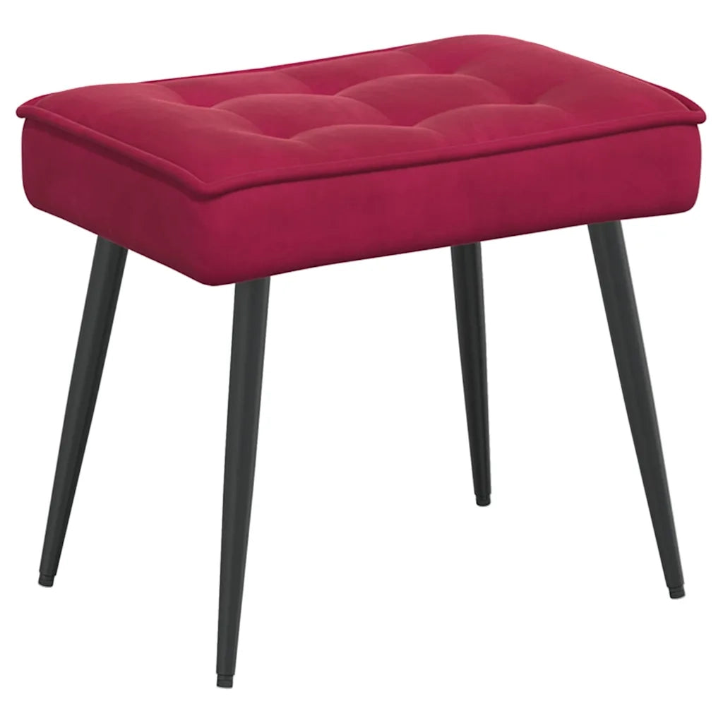 Sedia Relax 64x74x84 cm Rosso Vino in Velluto 4012321