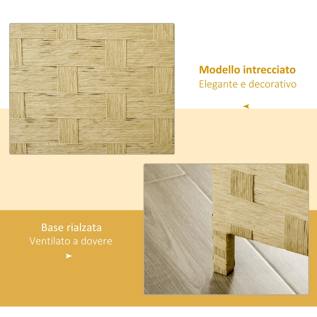 Paravento Separ¨¦ da Interno a 4 Ante in Legno, Pieghevole e Salvaspazio Altezza 170cm, Marrone