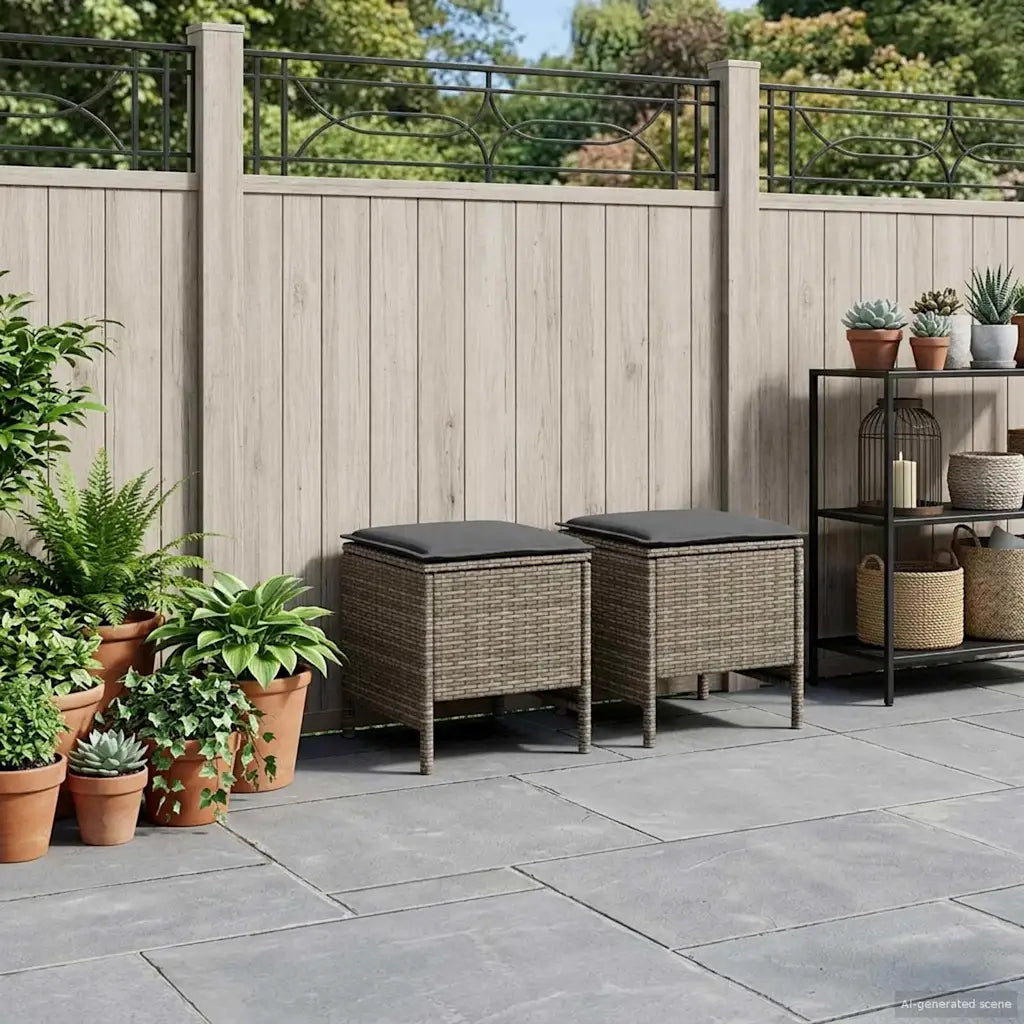 Poggiapiedi da Giardino 2 Pezzo Grigio e Grigio Scuro 42025385