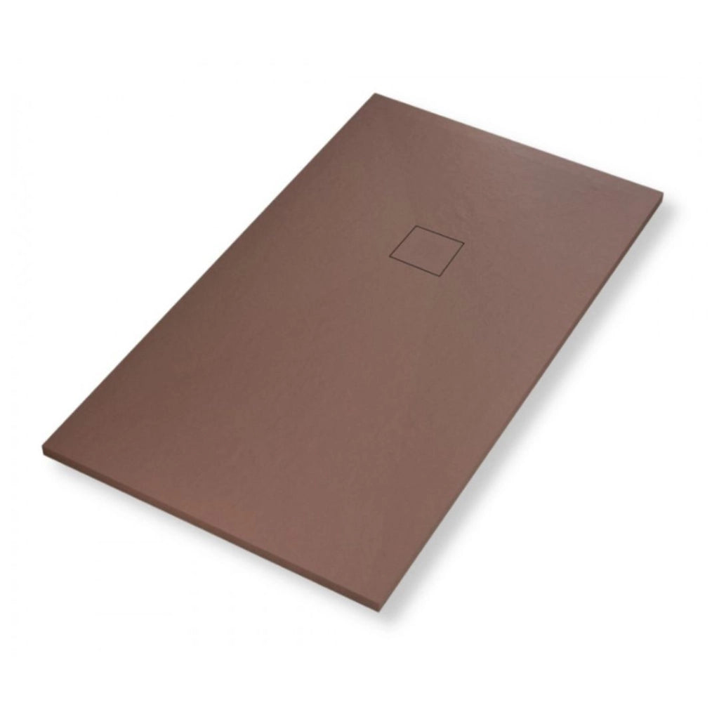 Piatto doccia in mineral marmo effetto ardesia antiscivolo colore cacao *** misure l100 x p70 x h4 cm, confezione 1