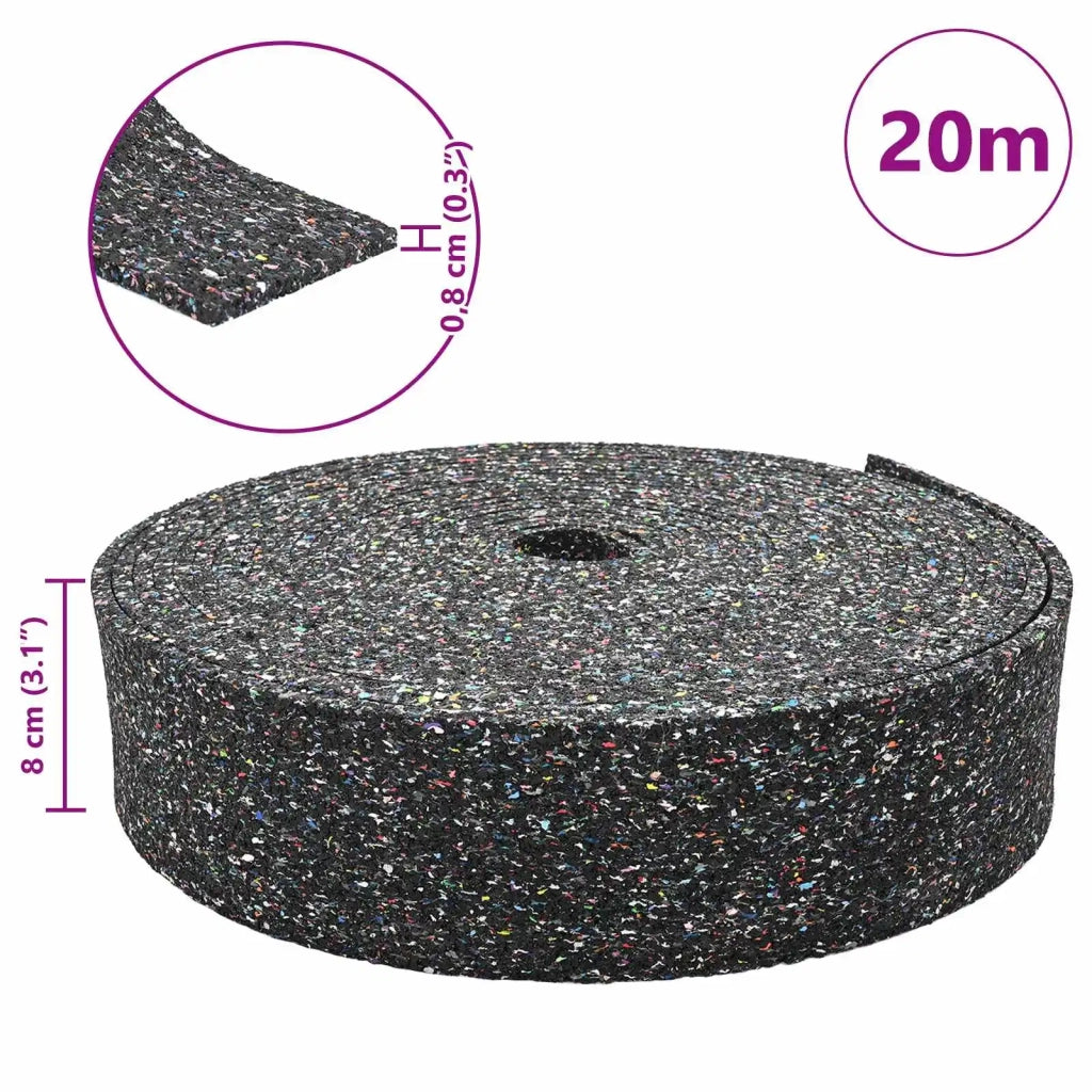 Rotolo di Granulato in Gomma Nero 2000 x 8 x 0,8 cm Gomma 42027272