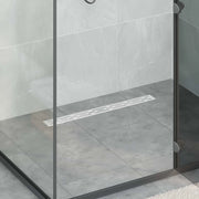 Drenaggio doccia con design a striscia Argento 80 cm 42015958