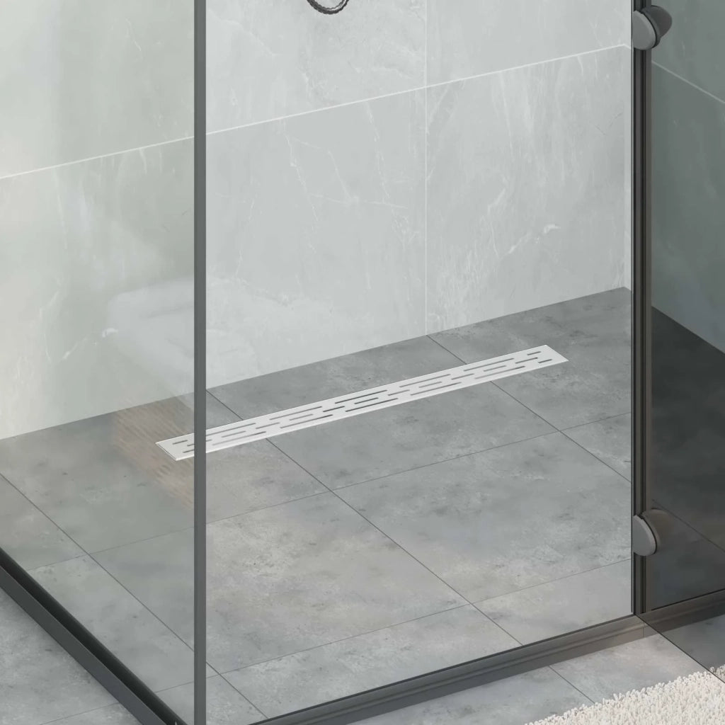 Drenaggio doccia con design a striscia Argento 80 cm 42015958