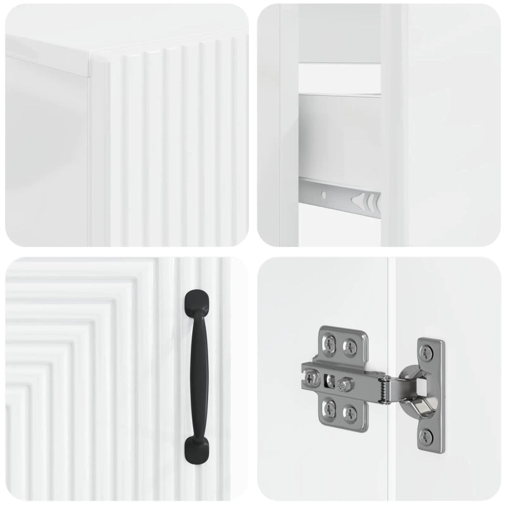 Set di Armadi da Bagno da 2 Pezzi HAARLEM Bianco Lucido 3417697
