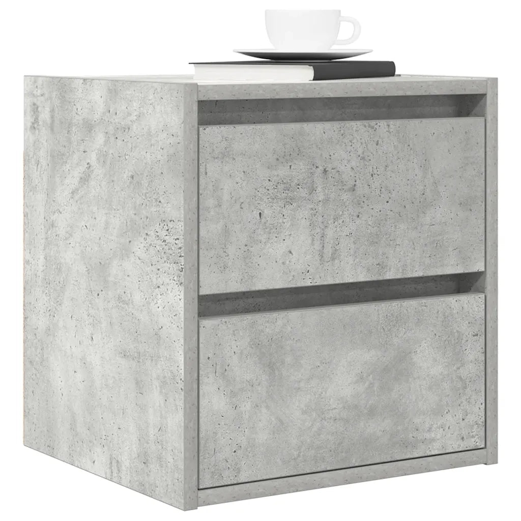 Comodino a Muro Grigio Cemento 38x34x40 cm 861253