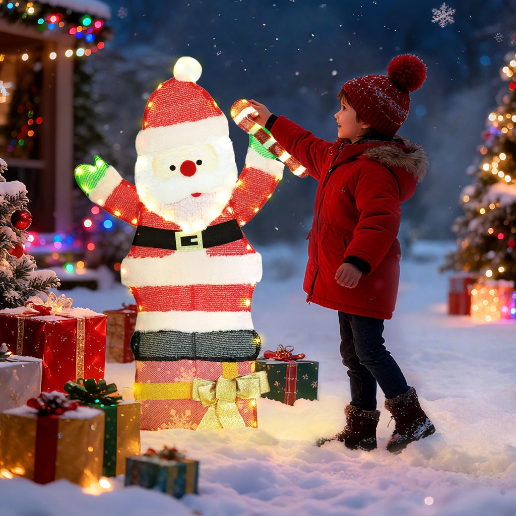 Babbo Natale Illuminato 90 cm 97 LED ¨C Minimal ¨C Bianco Caldo