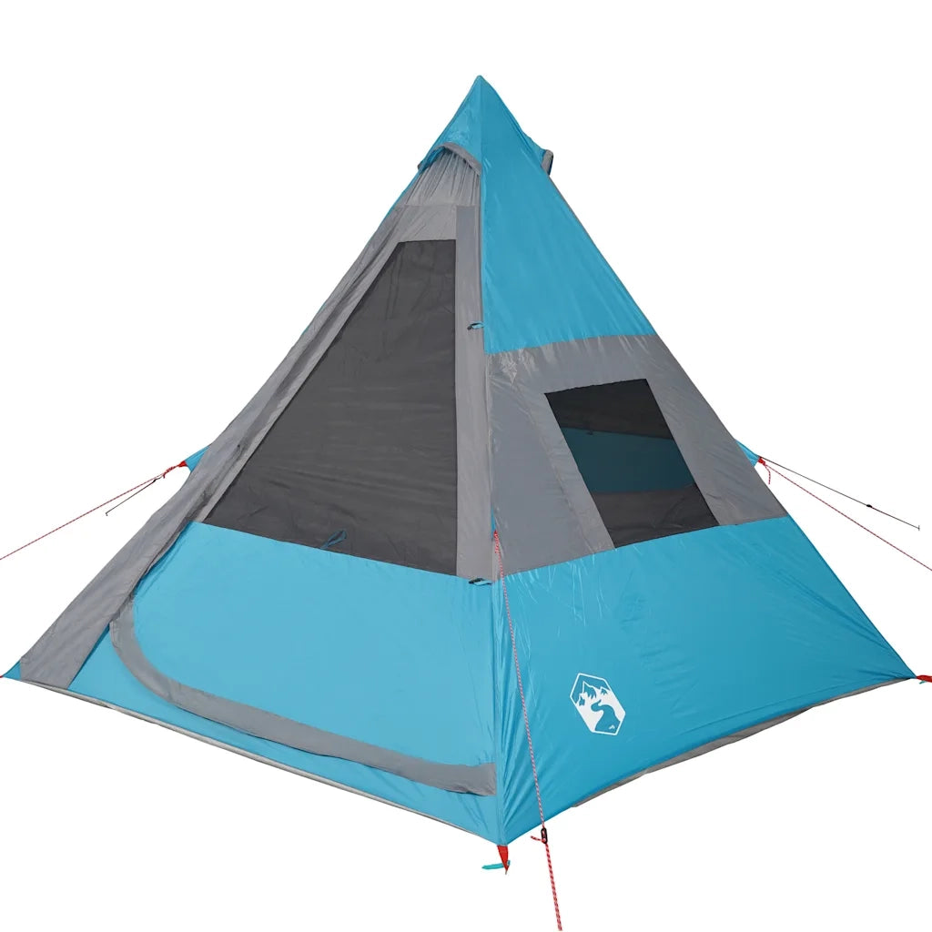 Tenda da Campeggio Tipi per 7 Persone-Tenda per Famiglie Blu Impermeabile