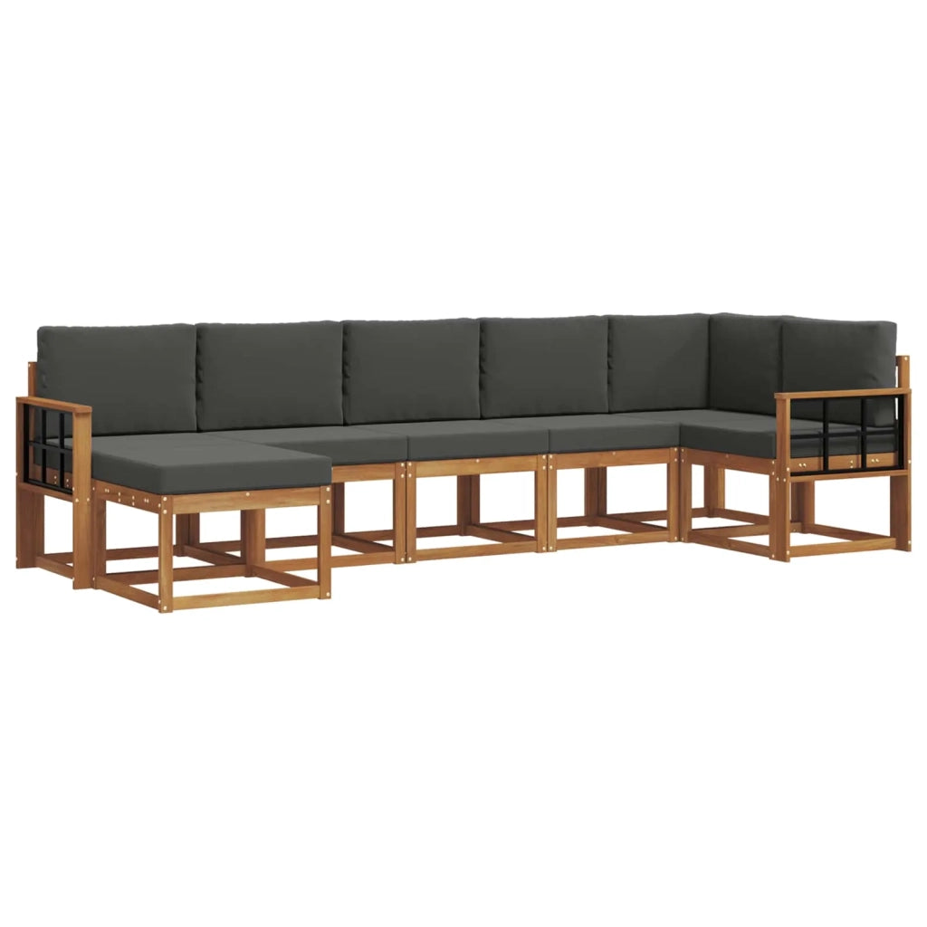 Set di divani da esterno con cuscino 7 pcs Naturale e Antracite 3366720