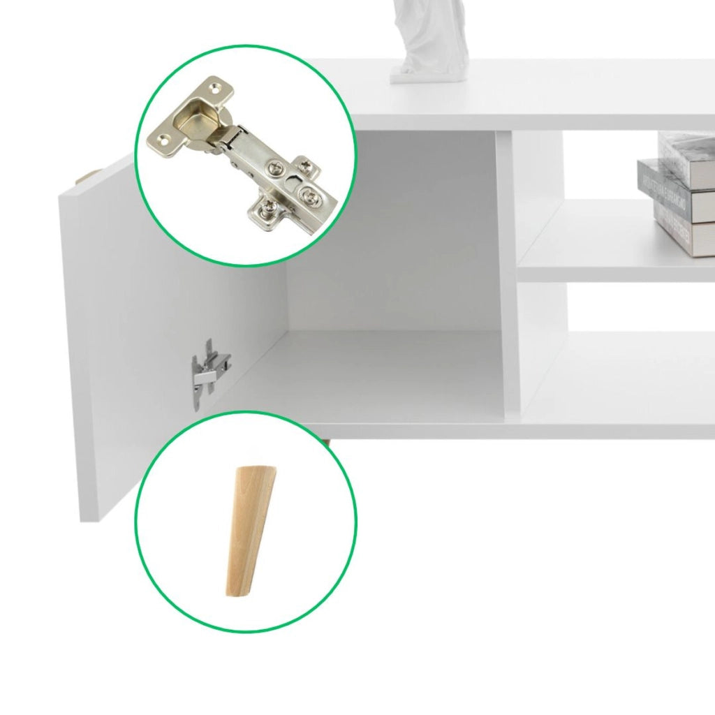Mobile porta TV Focus in stile scandinavo bianco 155 cm
