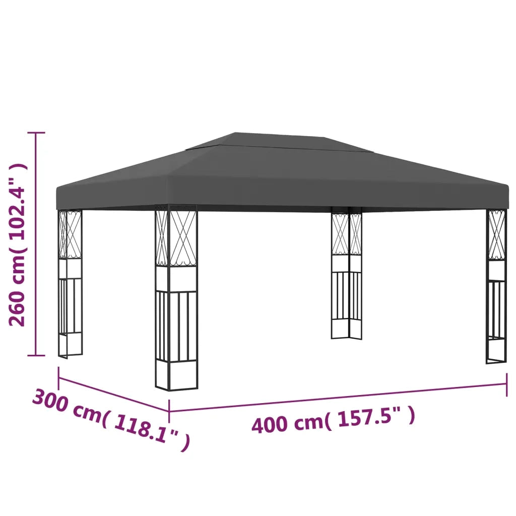 Gazebo | Pergolato 3x4 m Antracite in Tessuto