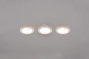 ARGUS KIT 3 FARETTI DA INCASSO LED 1W-4W 350lm, 3000K ROTONDI BORDO BIANCO + FUNZIONE RGB D. 8,2CM DIMMERABILE