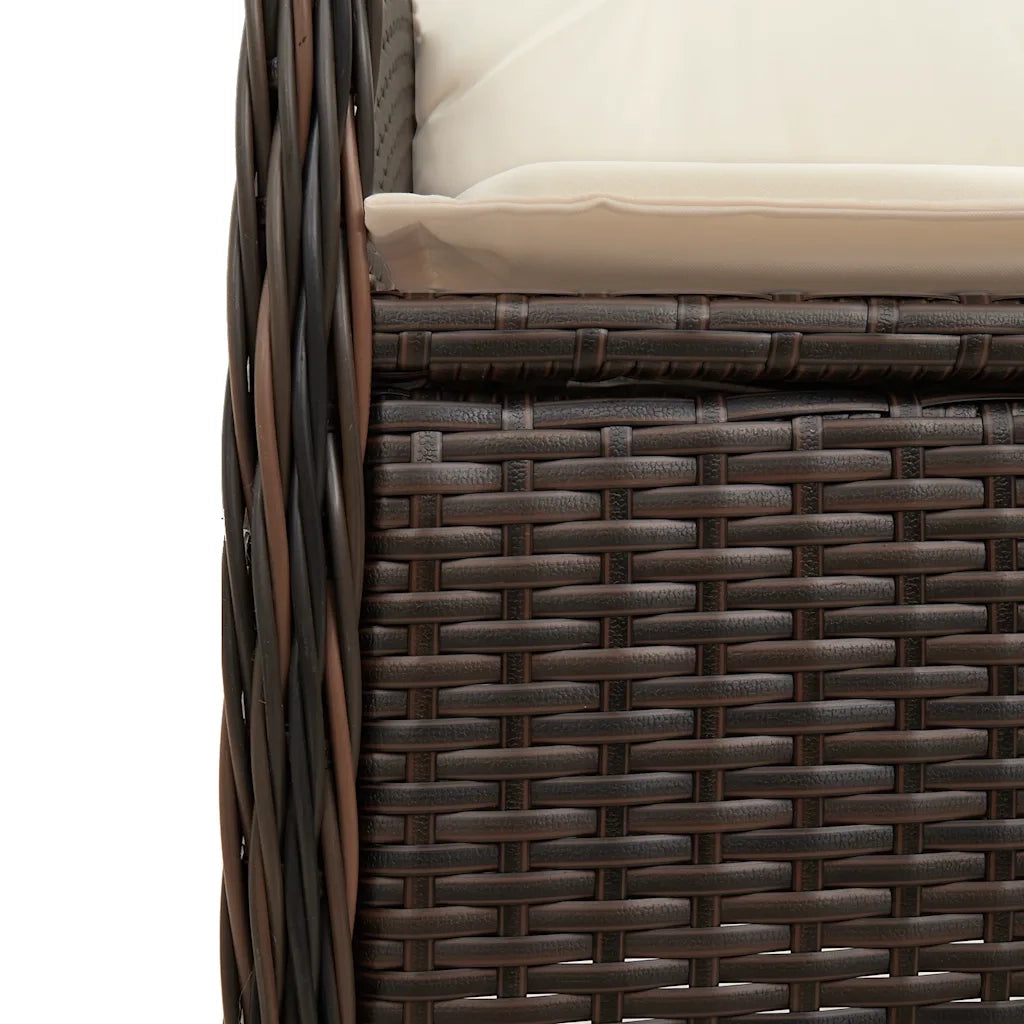 Set Bistrò da Giardino 7 pz con Cuscini in Polyrattan Marrone 3277069