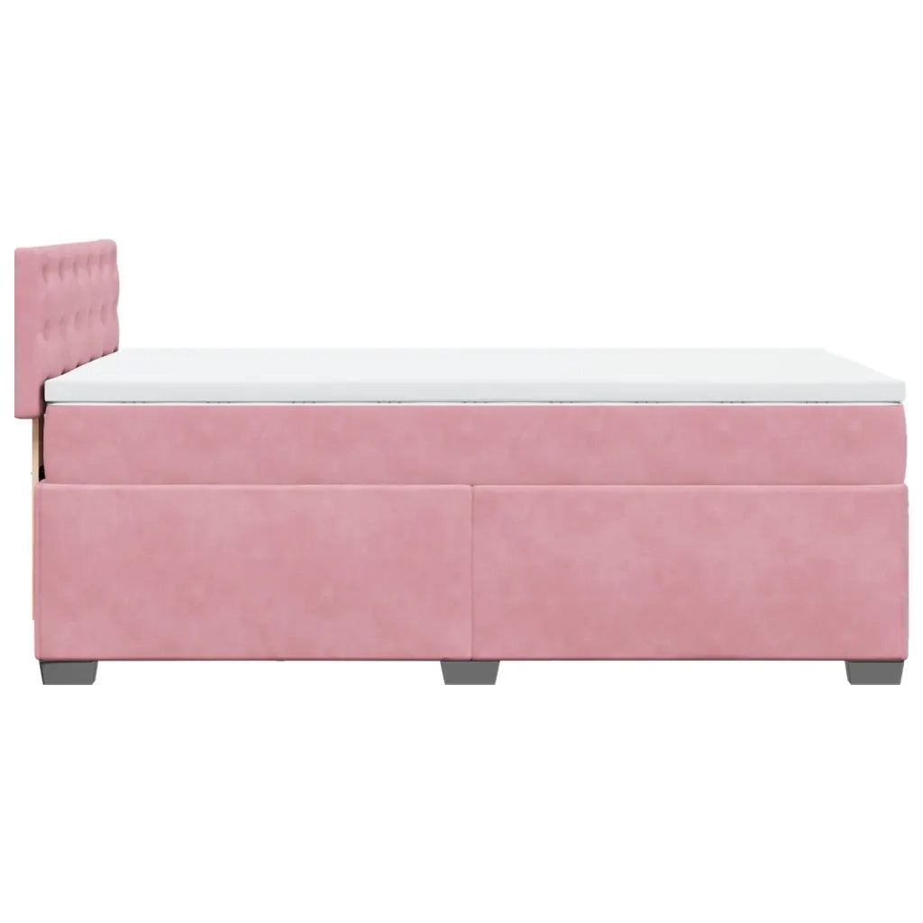 Giroletto a Molle con Materasso Rosa 90x200 cm in Velluto