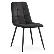 Sedia in velluto trapuntata NERO Nero gambe nere