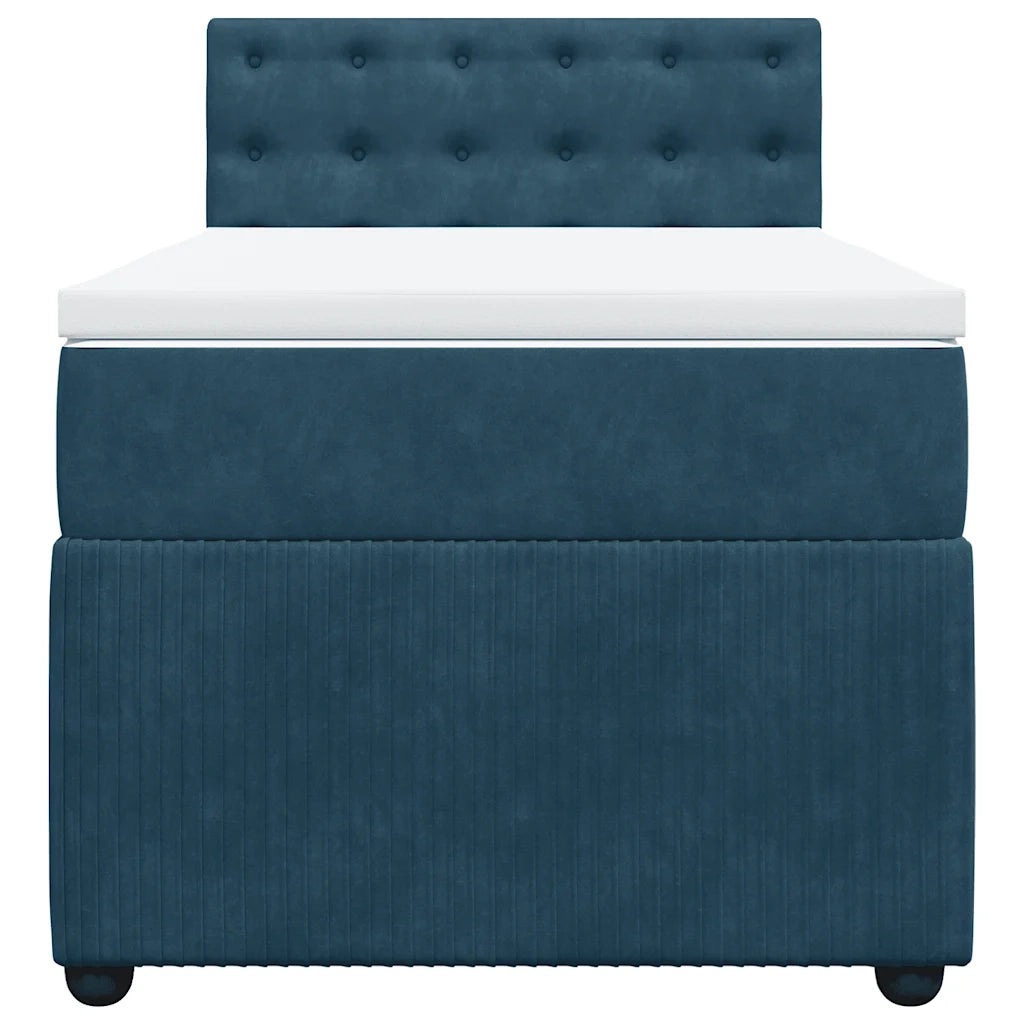 Giroletto a Molle con Materasso Blu 90x190 cm in Velluto