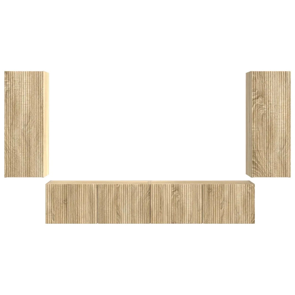 Set di Mobiletto da TV a Parete 4 pcs Rovere Sonoma 3408918