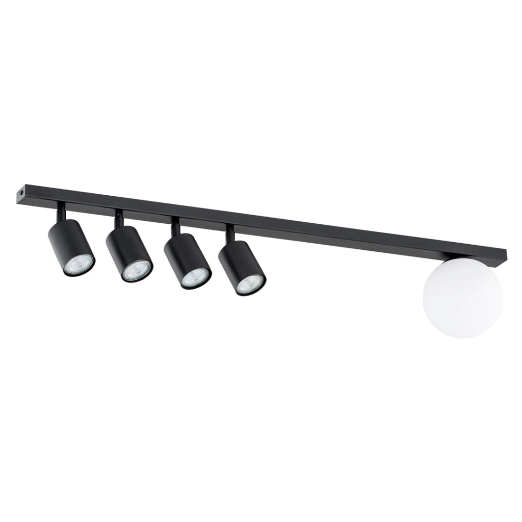 Plafoniera Emibig BASTER nera 90cm 5 luci 4xGU10+E14
