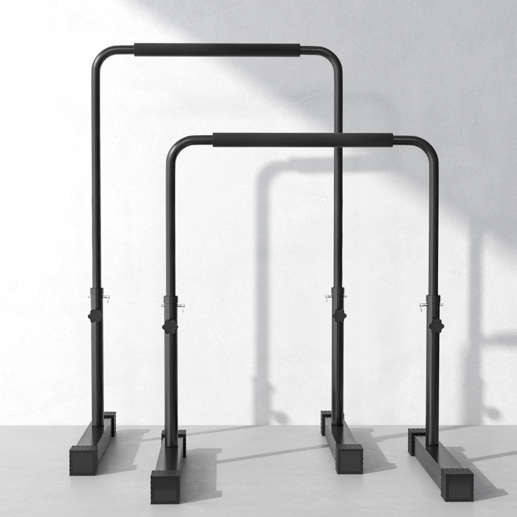 Set 2 Barre per Dip ¨C Minimal ¨C Acciaio Nero, 70x50x80-105 cm