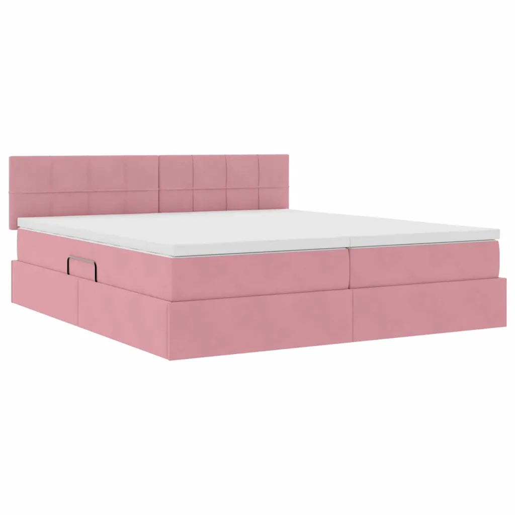 Letto con Contenitore con materasso Rosa 100 x 200 cm