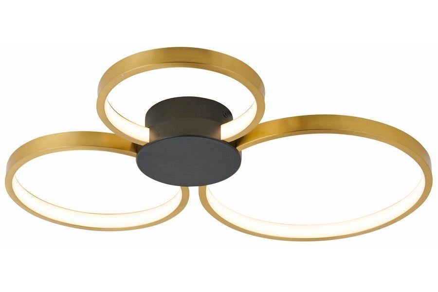 Plafoniera LED 3 anelli oro/nero 24W Reality Condida
