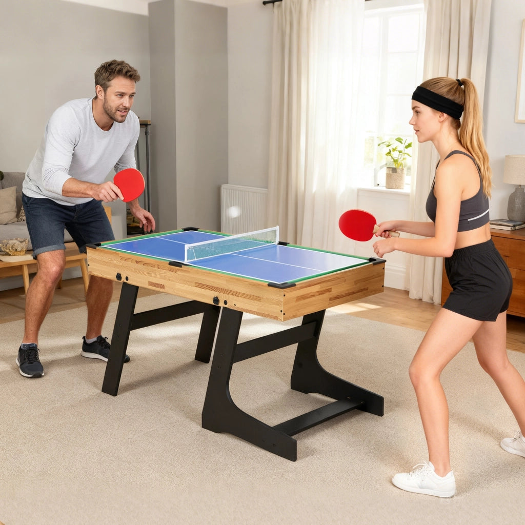 Tavolo da gioco multifunzione 13 in 1 pieghevole ¨C Xylo ¨C calcetto biliardo legno 120x106x82cm