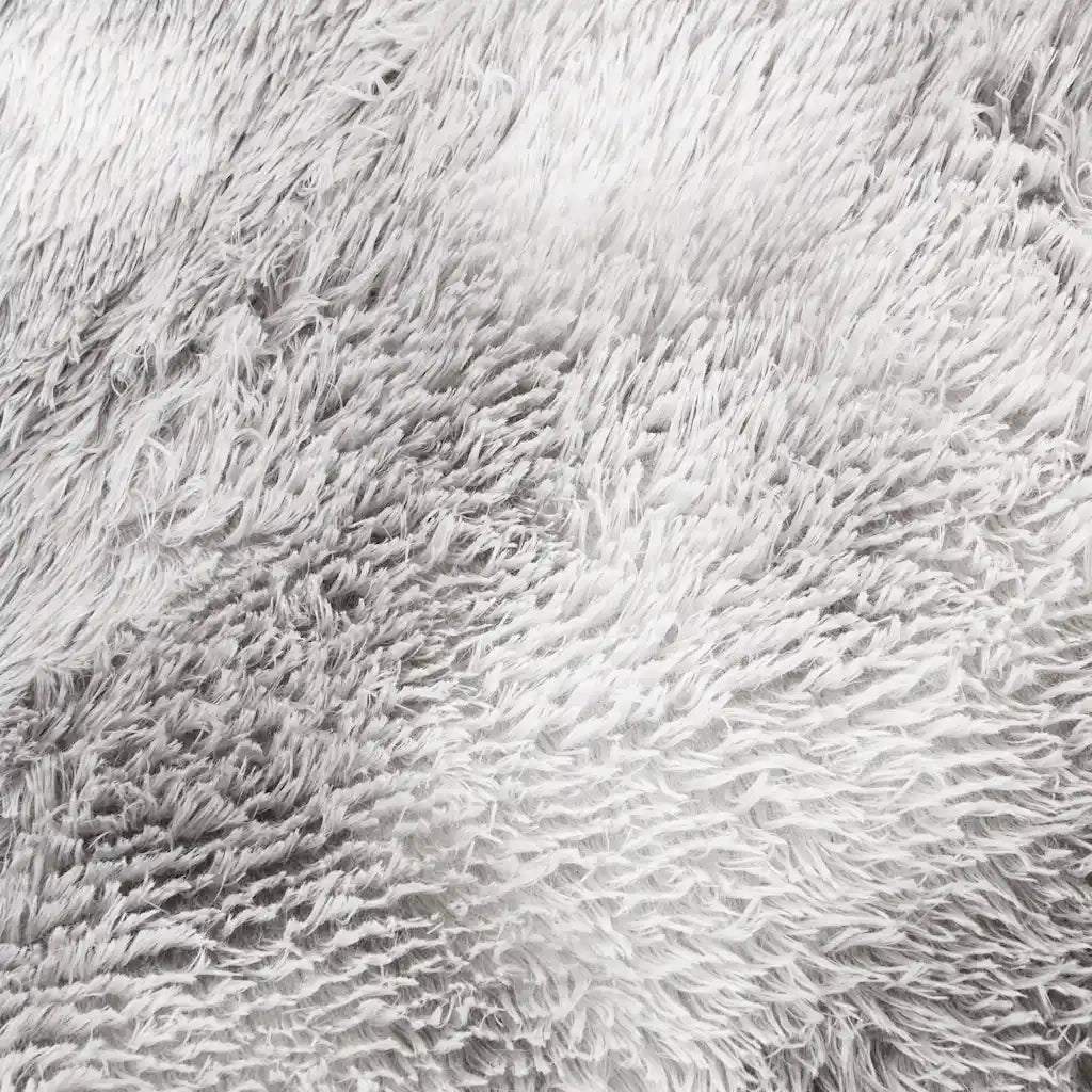 Tappeto del soggiorno | Tappeto Shaggy a Pelo Lungo NAVARRA Grigio Argento 120x120cm