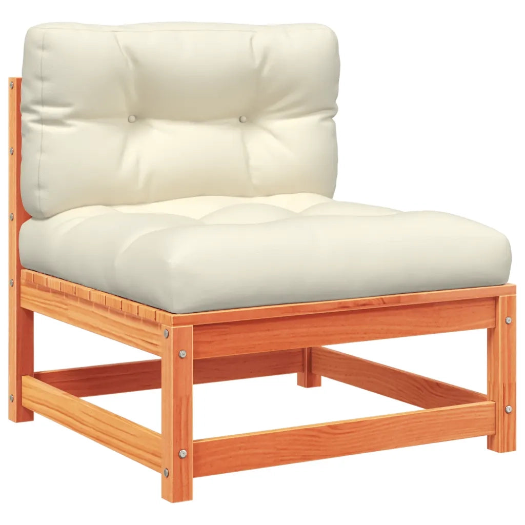 Set Divani Giardino 8 pz con Cuscini Marrone Cera Massello Pino