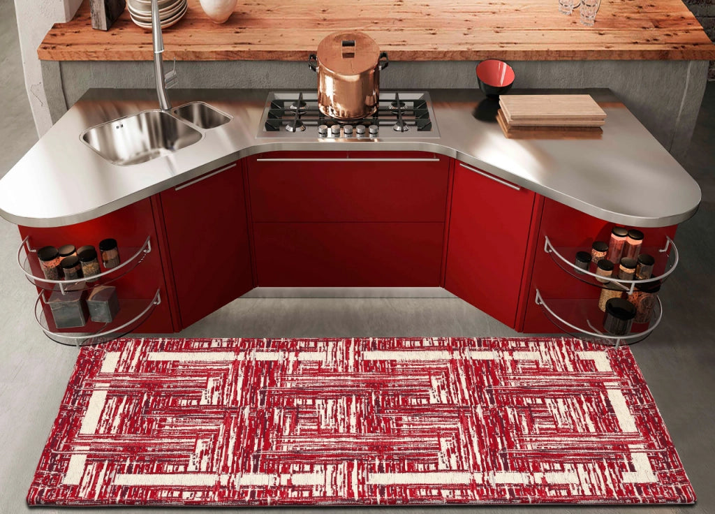 Tappeto Passatoia Cucina Corsia Retro Antiscivolo Disegno Bangkok By Suardi - 55x80 - Jeans