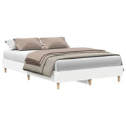 Letto matrimoniale | Letto per adulti | Giroletto senza Materasso Bianco 120x190cm in Legno Multistrato