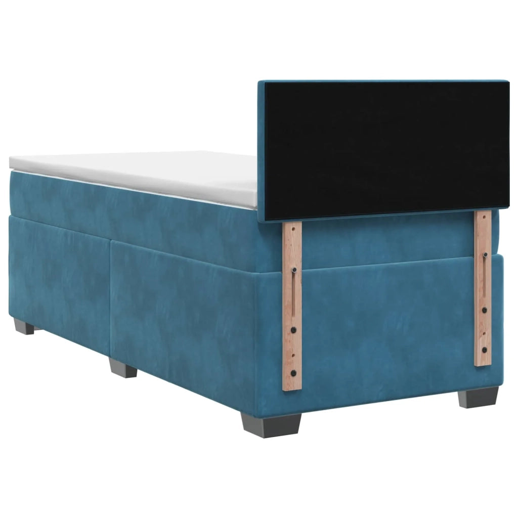 Letto con Box Spring, Materasso e LED Blu 90 x 190 cm Velluto 3452088