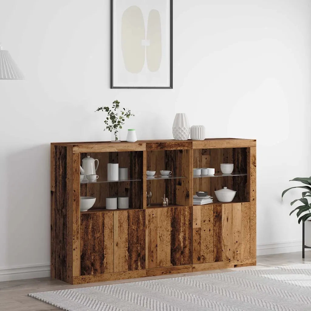Madia LED Legno vecchio 162 x 37 x 100 cm Legno multistrato 3333122