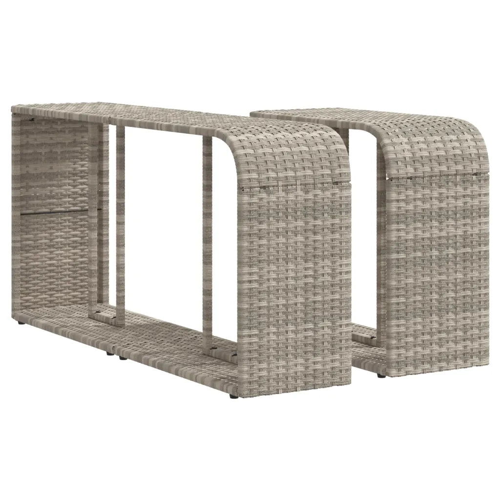 Scaffali Portaoggetti 2 pz Grigio Chiaro in Polyrattan 366188