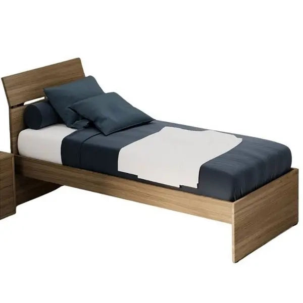 Letto singolo per camera colore Noce Naturale cm 200x85xH 98