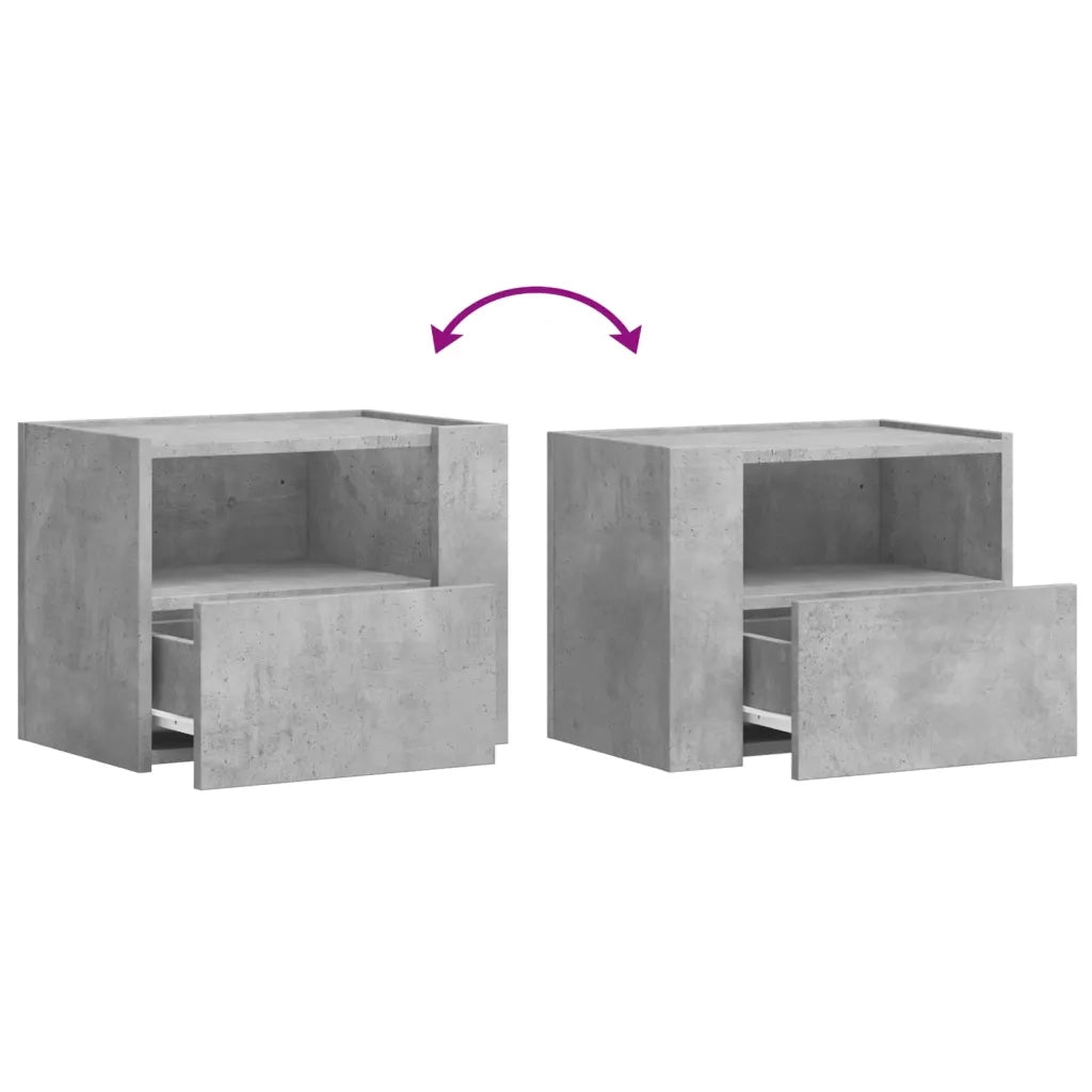 Comodino a Muro Grigio Cemento 45x30x35 cm 848317