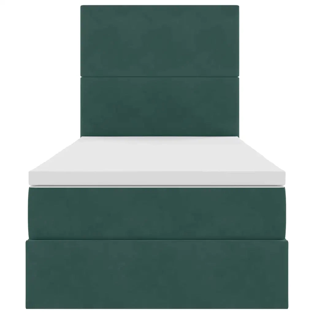 Letto con contenitore e materasso Verde Scuro 100 x 200 cm