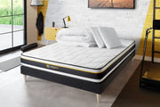 Pacchetto letto completo - Materasso 140x200cm + Box spring con doghe (kit) + 2 cuscini + Piumino - Soft