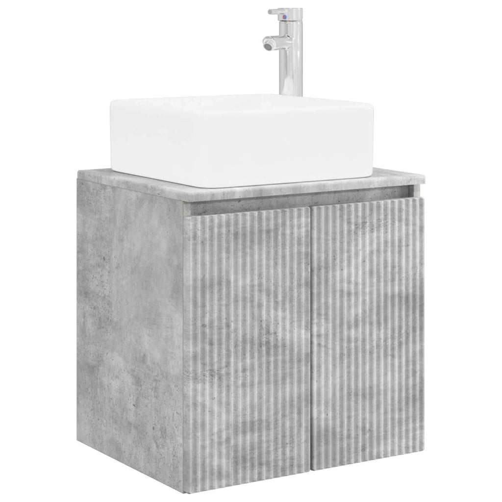 Mobile Lavabo | Armadio Lavabo da Parete Grigio Cemento 53 x 35 x 63 cm