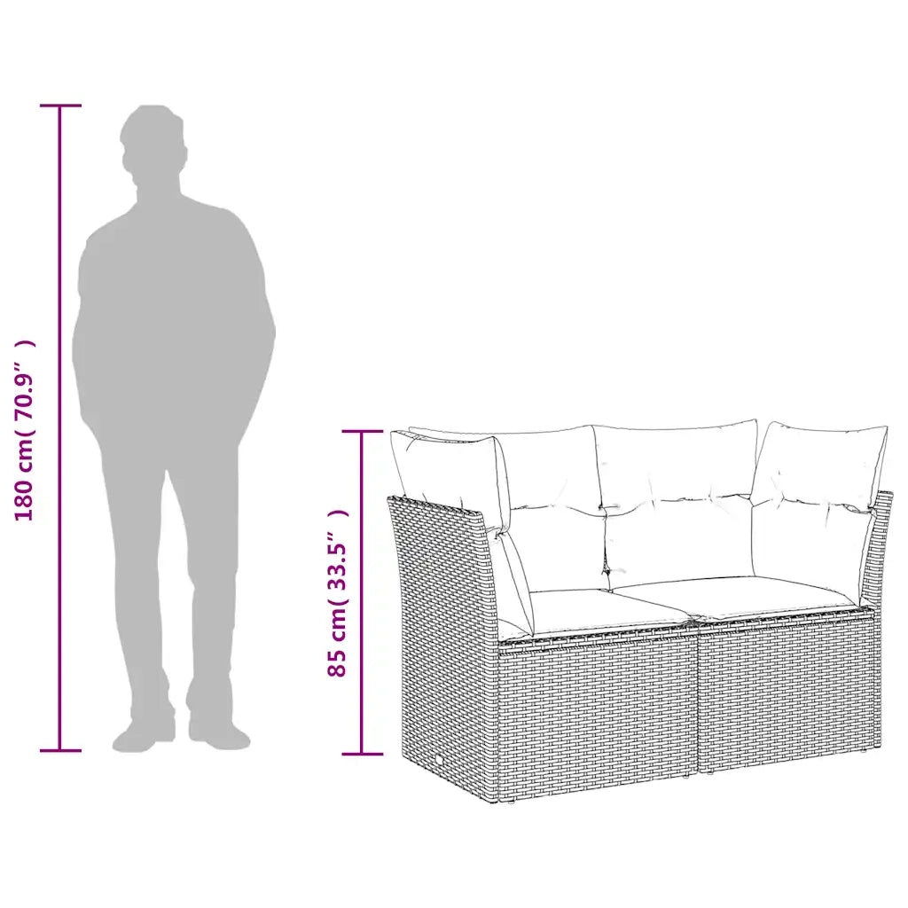Divano da Giardino con Cuscini a 2 Posti Beige in Polyrattan 366075