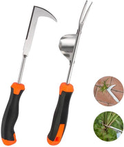 Set 2 in 1 per estiramento delle radici - Estiratore per radici - Estiratore per erbacce - Design ergonomico - Maniglie antiscivolo - Giardinaggio sostenibile - Distributore di erbacce