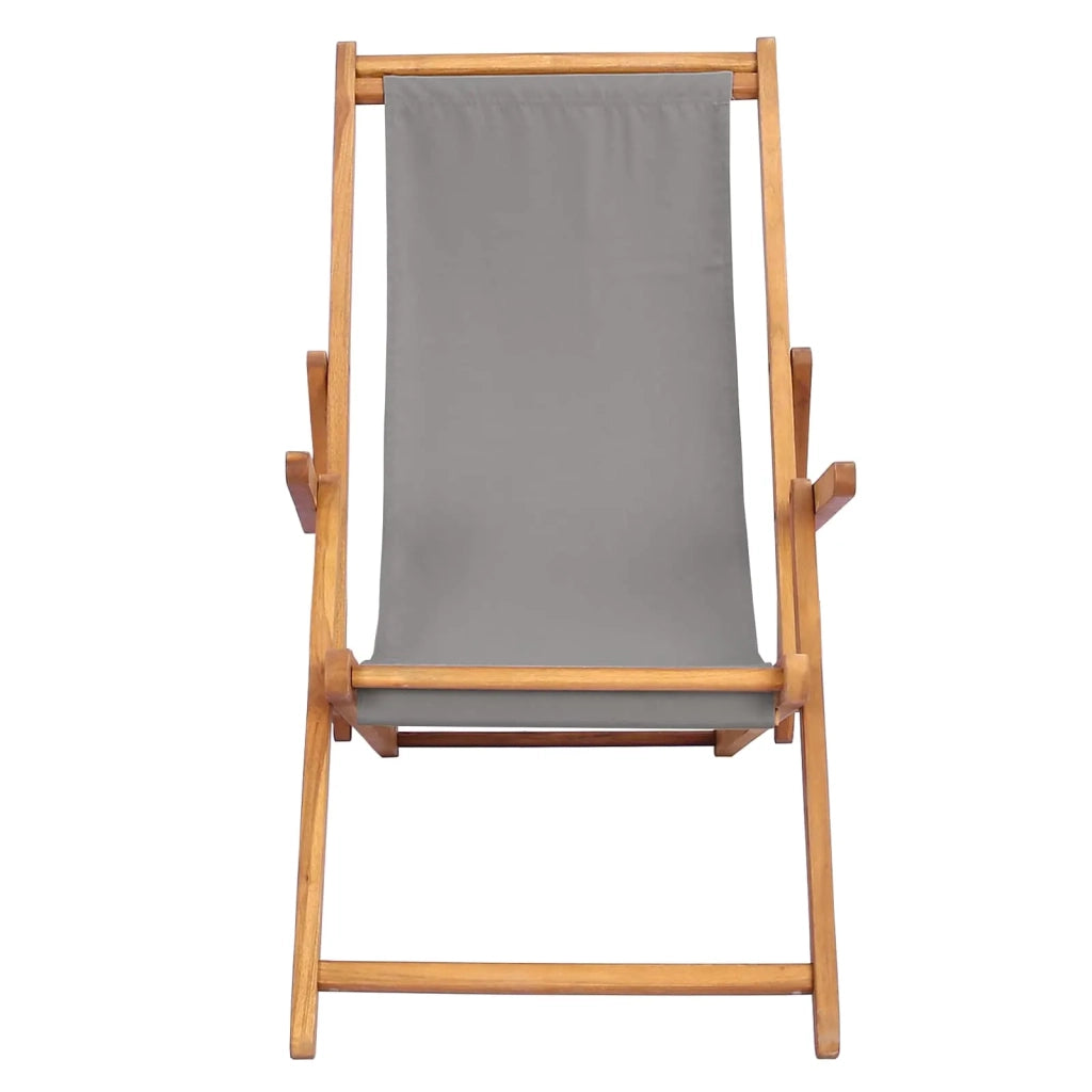 Sedia da spiaggia Grigio Chiaro Legno di teak solido 42032667