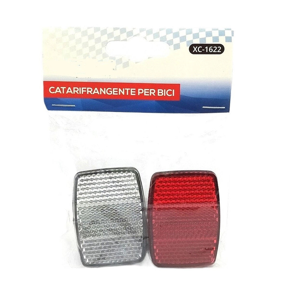 Trade Shop - Coppia Riflettori Posteriori Catarifrangente Per Bici Attacco Universale Xc-1622 -