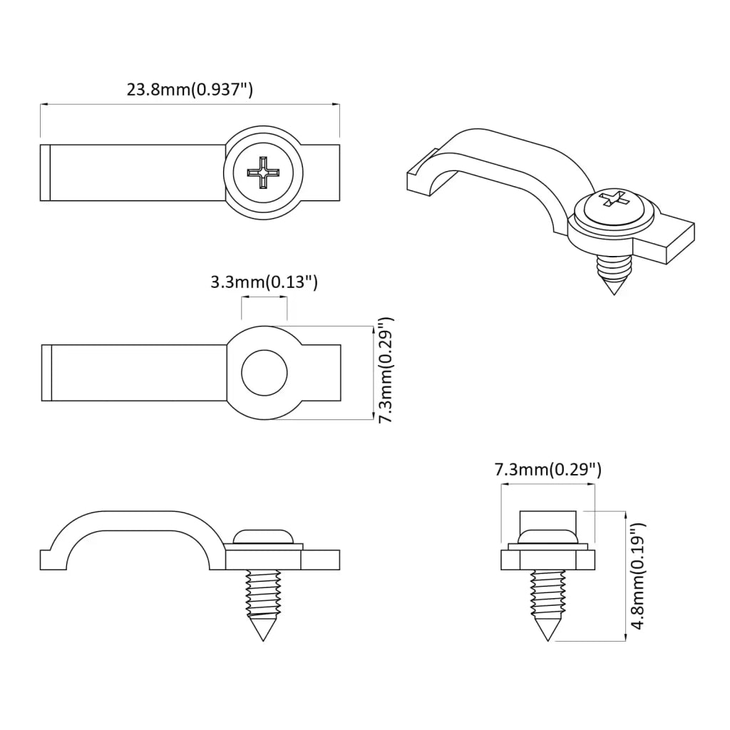 Clip per Striscia LED 12 pcs Trasparente 23,8 x 7,3 x 4,3 mm 864927