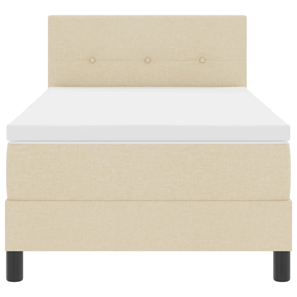 Letto a molle con materasso con led Crema 100 x 200 cm Tessuto 3342189