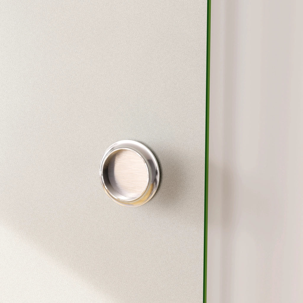 100x225 cm Porta Scorrevole in Vetro da 8 mm Temperato Opaco con Pellicola Anti-frantumi con Binario in Alluminio Bianco Verniciato